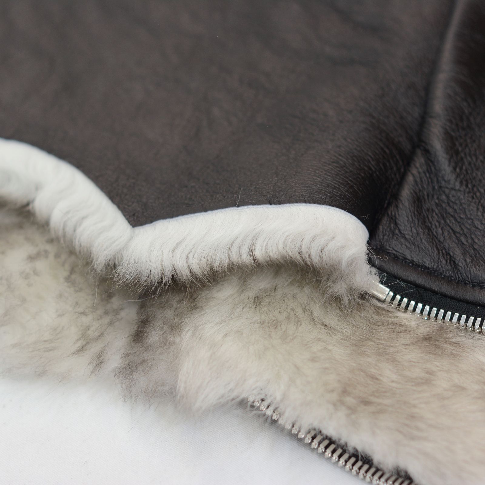 SHEEP SHEARLING ZIP HOOD"