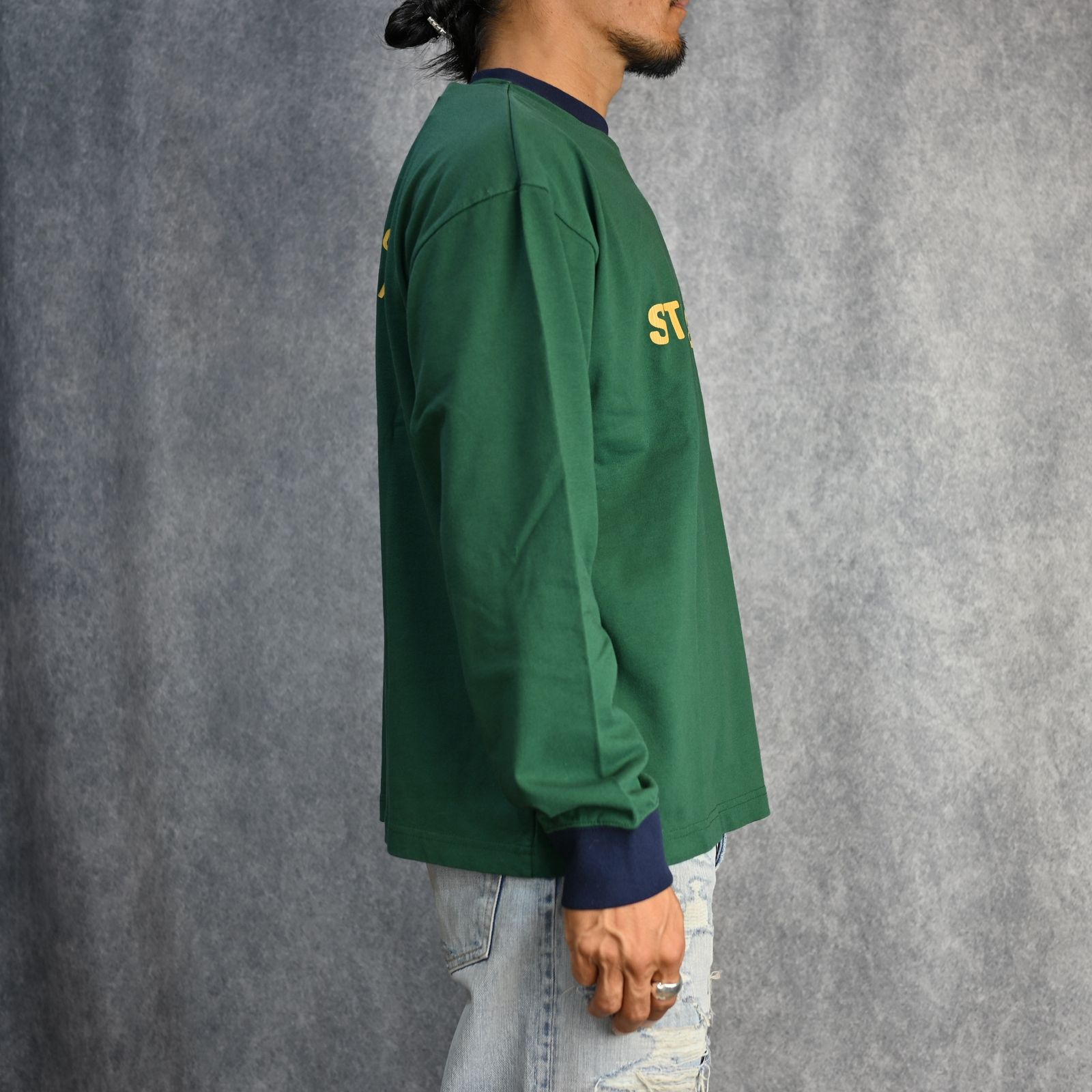 Ringer Logo Long Sleeve T-shirt （GREEN） /  リンガーTシャツ （グリーン）
