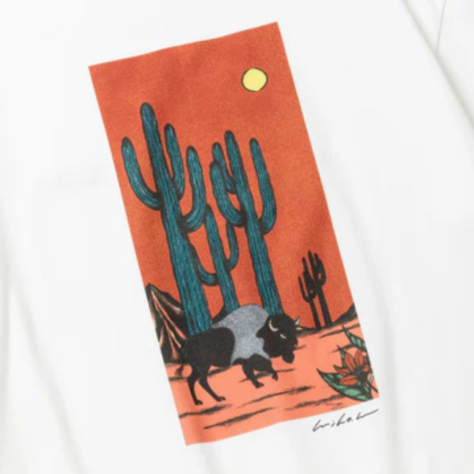 × MIHO MURAKAMI DROP SHOULDER PRINT TEE (WHITE / A) / × 村上実帆 プリントTシャツ