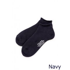 オーガニック糸パイルソックス (ネイビー) | TF Organic Heather pile socks (Navy)