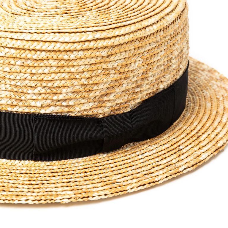 CALEE - STRAW BOATER HAT (BEIGE) / ストローハット 麦わら CALEE - STRAW BOATER HAT (BEIGE) / ストローハット 麦わら