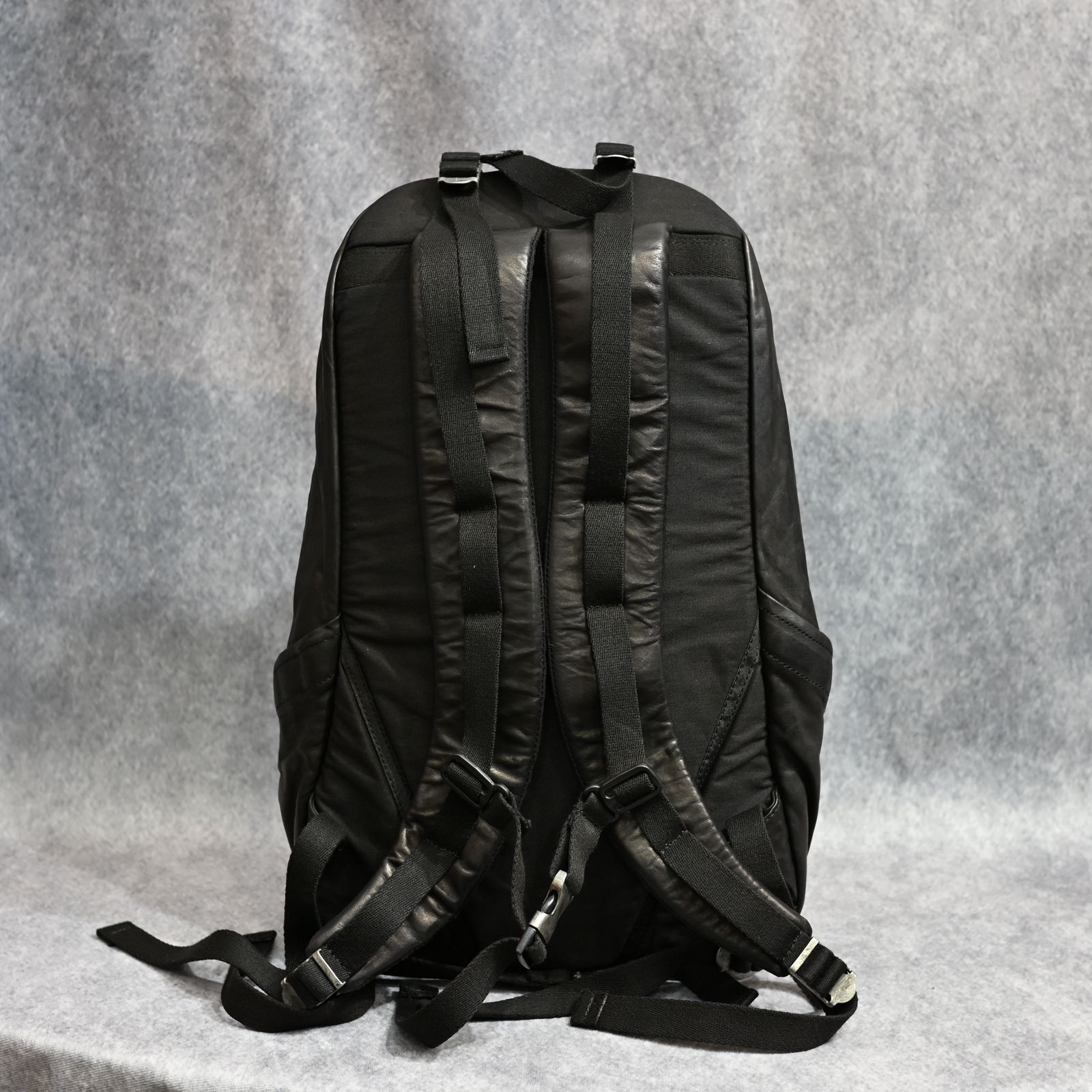 ITALY SHOULDER GARMENT-DYED BACKPACK （BLACK）｜イタリーショルダー製品染め 0.8mm リュック｜243-03
