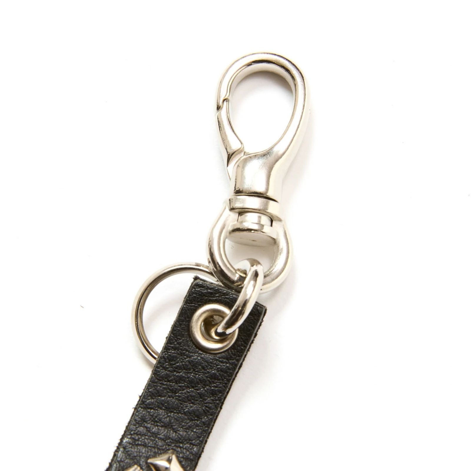 STUDS LEATHER LONG KEY RING (BLACK)｜スタッズ レザー ロング キーリング キーホルダー｜CL-26AWLE007EX