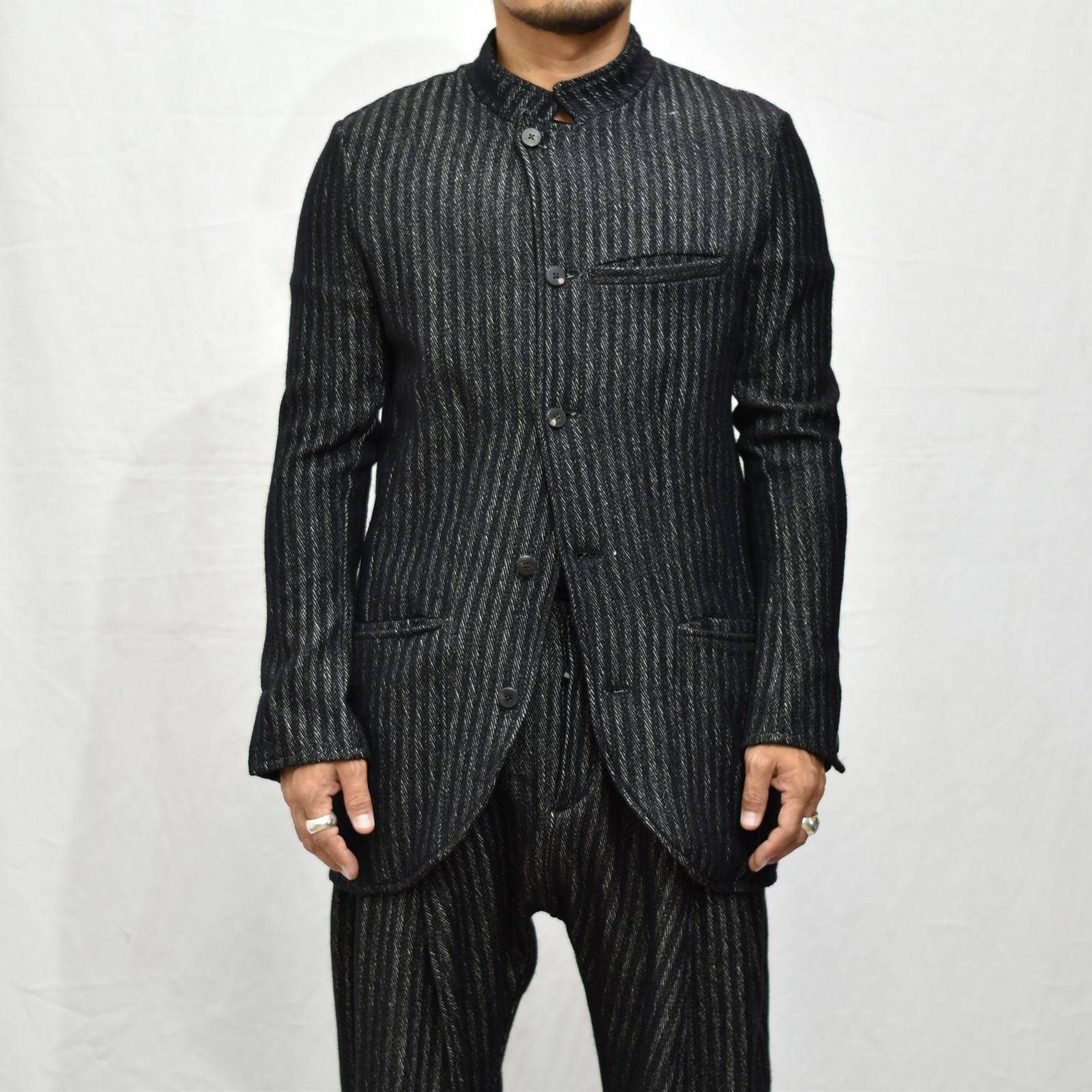 WOOL COTTON BTTON FRONT JACKT UNILINED”