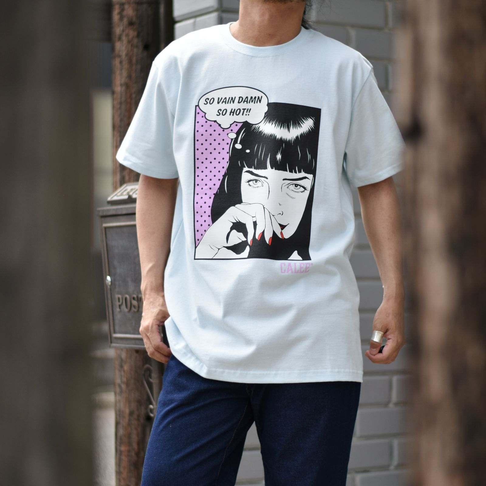 GIRL FRIEND T‐SHIRT (Lt.BLUE) / プリントTシャツ