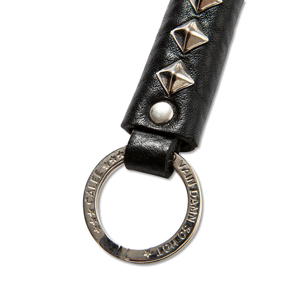 CALEE - Studs leather key ring <Type A> / スタッズ レザー 