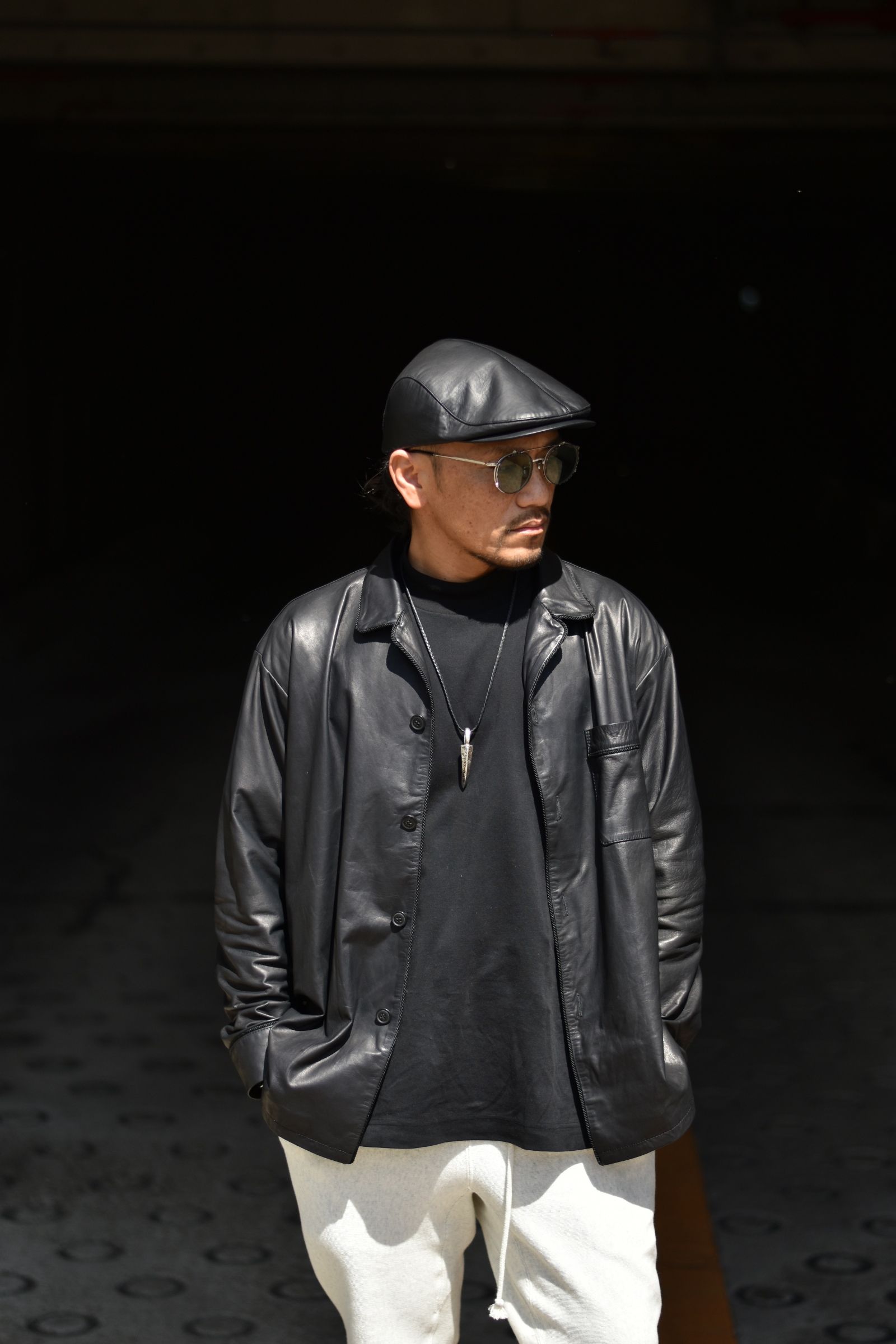 [ c h o r d 別注 ] ファニチャーレザー ハンチング (BLK)