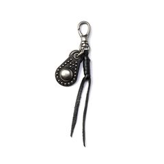 STUDS LEATHER CHARM KEY RING (BLACK)｜スタッズ レザー チャーム キーリング キーホルダー｜CL-26AWLE007