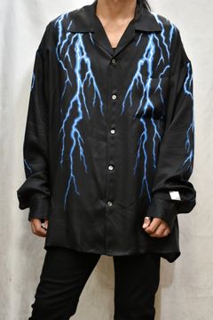 CUPRO OPEN COLLAR SHIRT `LIGHTNING (BK)