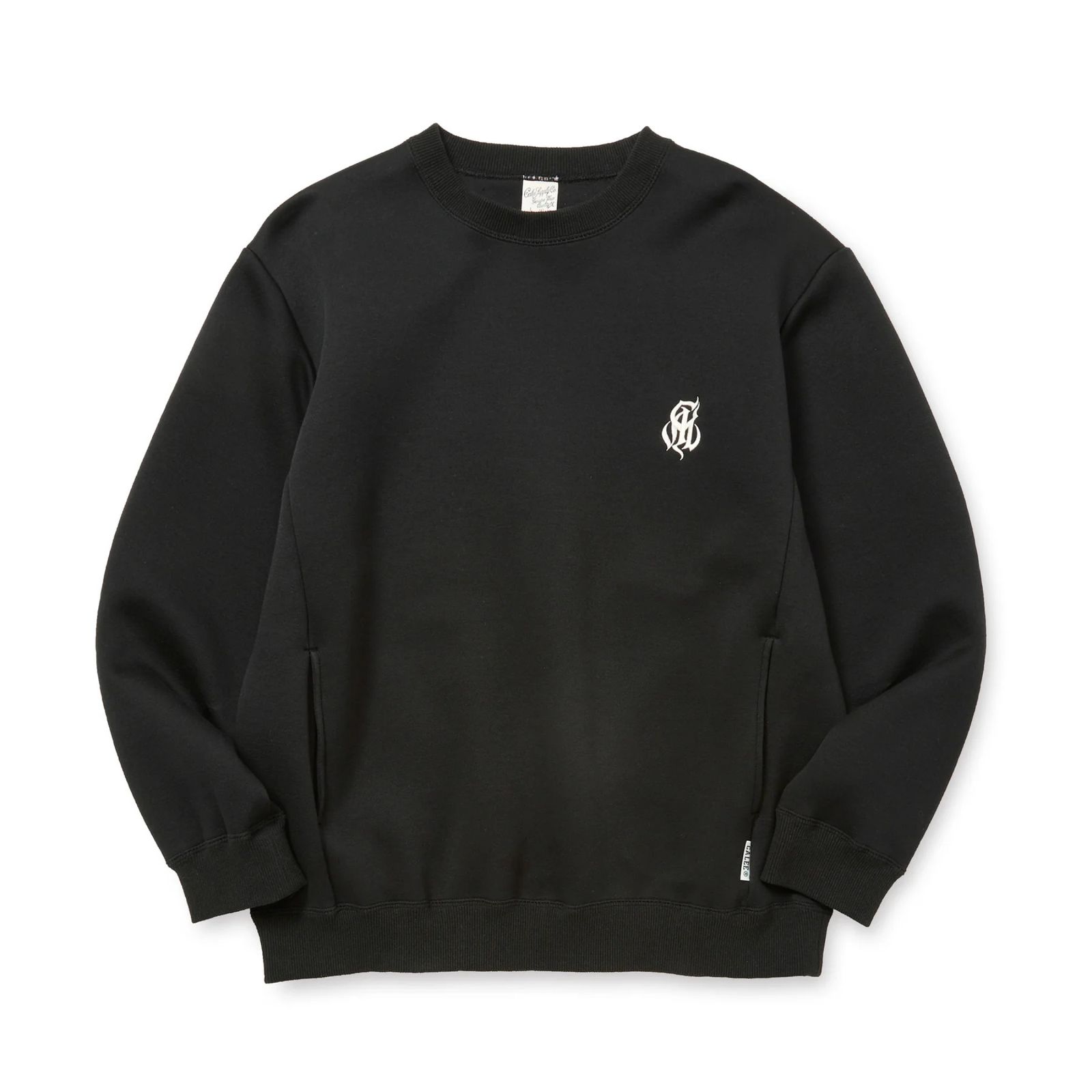 HIGH GAUGE DOUBLE KNIT CREW NECK SW (BLACK)｜ダンボールニットスウェットトレーナー｜CL-25AW019