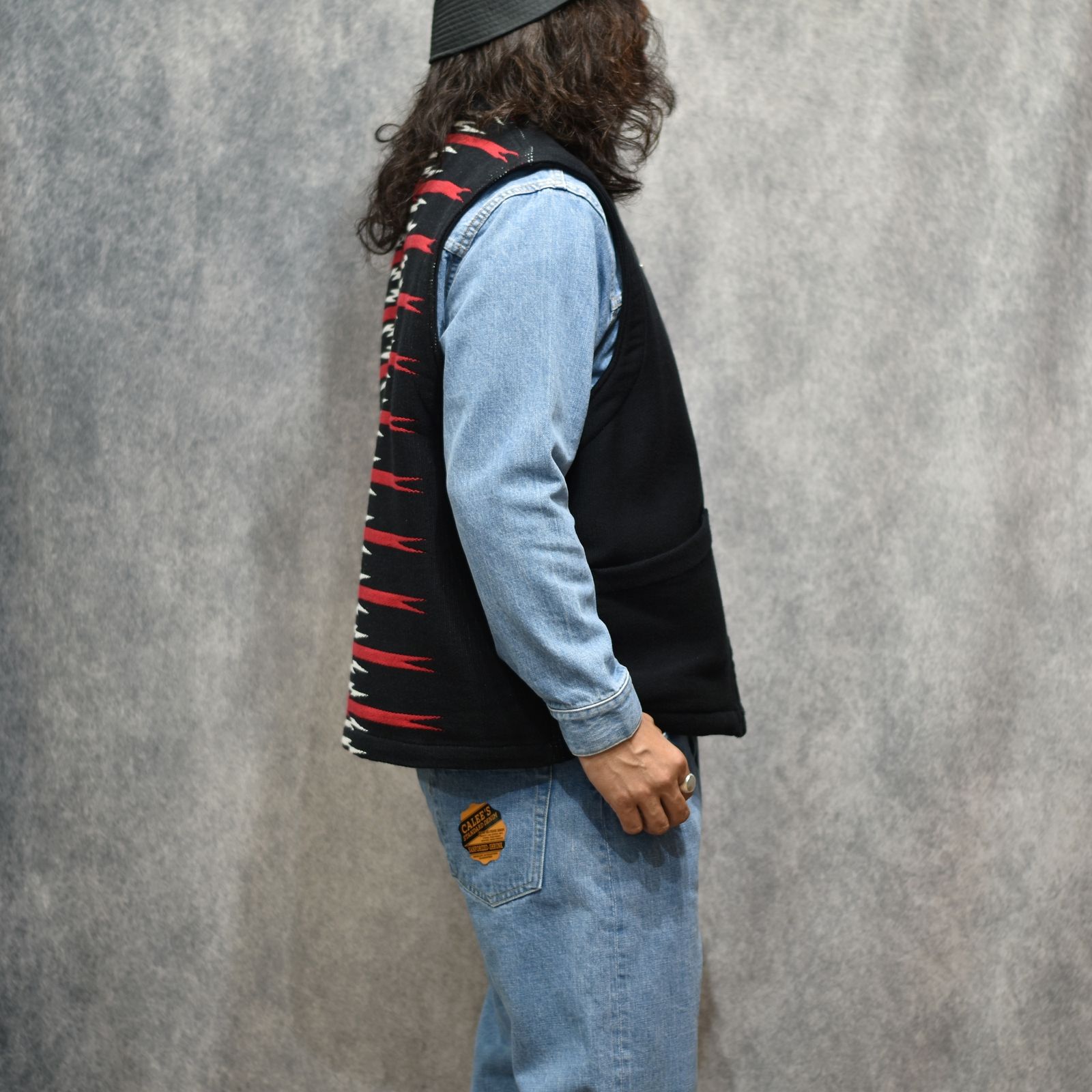 NATIVE BLANKET VEST (BLACK)｜ネイティブ ブランケット ベスト｜CL-26EA001ULT