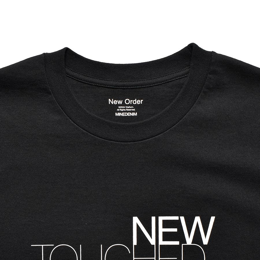 New Order “TOUCHED BY THE HAND OF GOD” Crewneck T-SH （BLACK） /  ニューオーダー 「タッチト・バイ・ザ・ハンド・オブ・ゴッド」 プリント Tシャツ （ブラック）