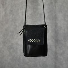 STUDS LEATHER SHOULDER POUCH ＜TYPE B＞ (BLACK) / スタッズレザー ショルダーポーチ バッグ