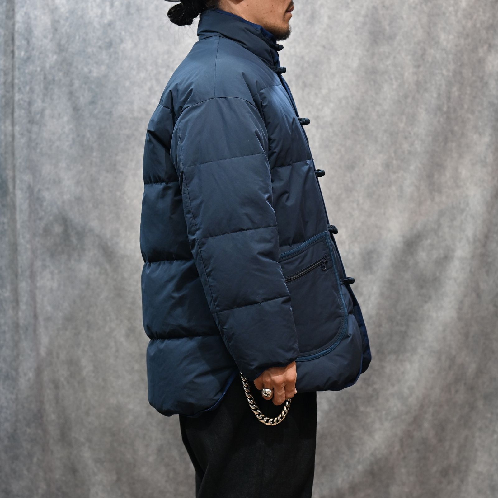 WEATHER CHINESE DOWN JACKET （NAVY）｜チャイナ ダウンジャケット （ネイビー） PC-026-2441-41