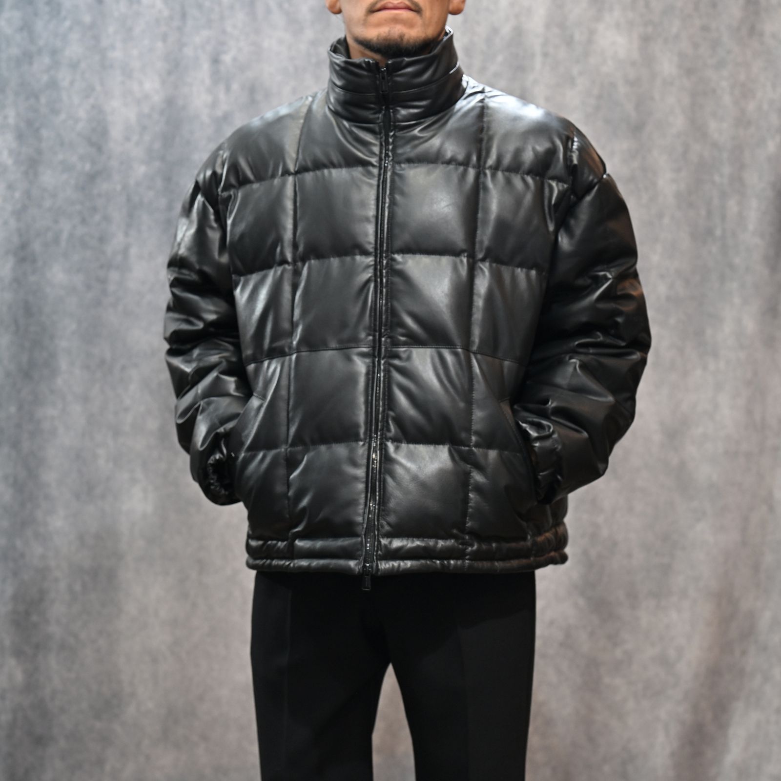 LEATHER DOWN JK (BLACK） / レザー ダウンジャケット （ブラック） 78001130