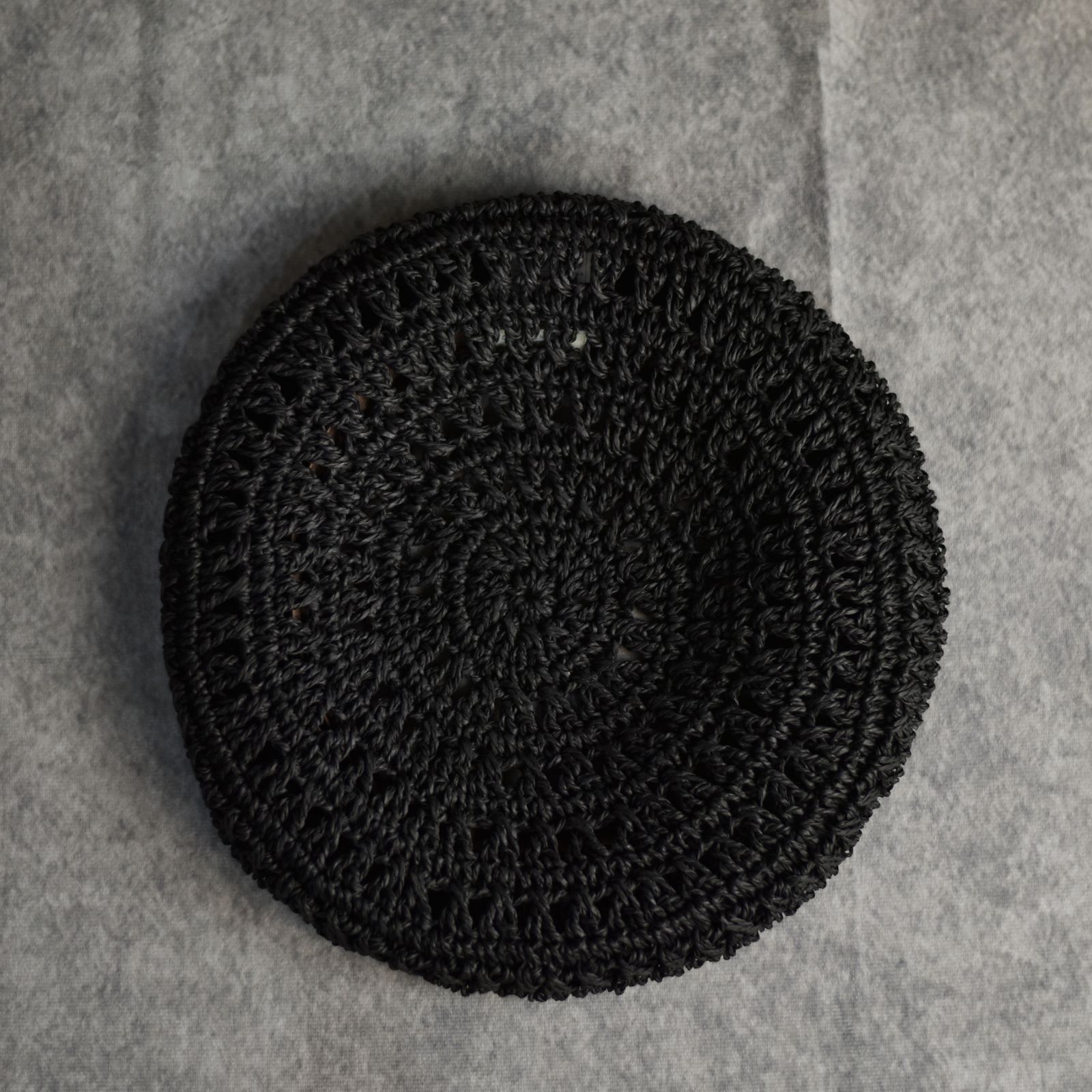 Paper Braid Beret "PARASELENE" (BLACK) / バスクベレー帽