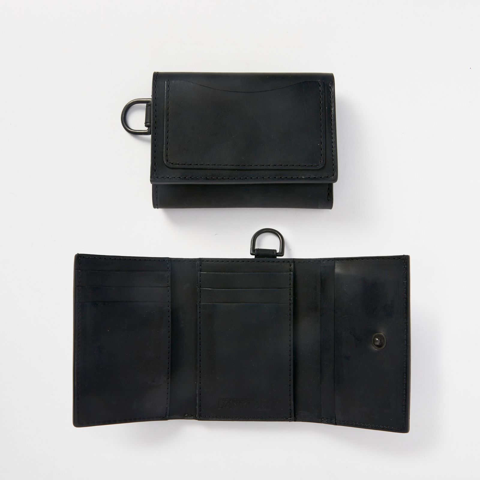 GUIDI カーフ 三つ折りウォレット （BLACK）｜345-38