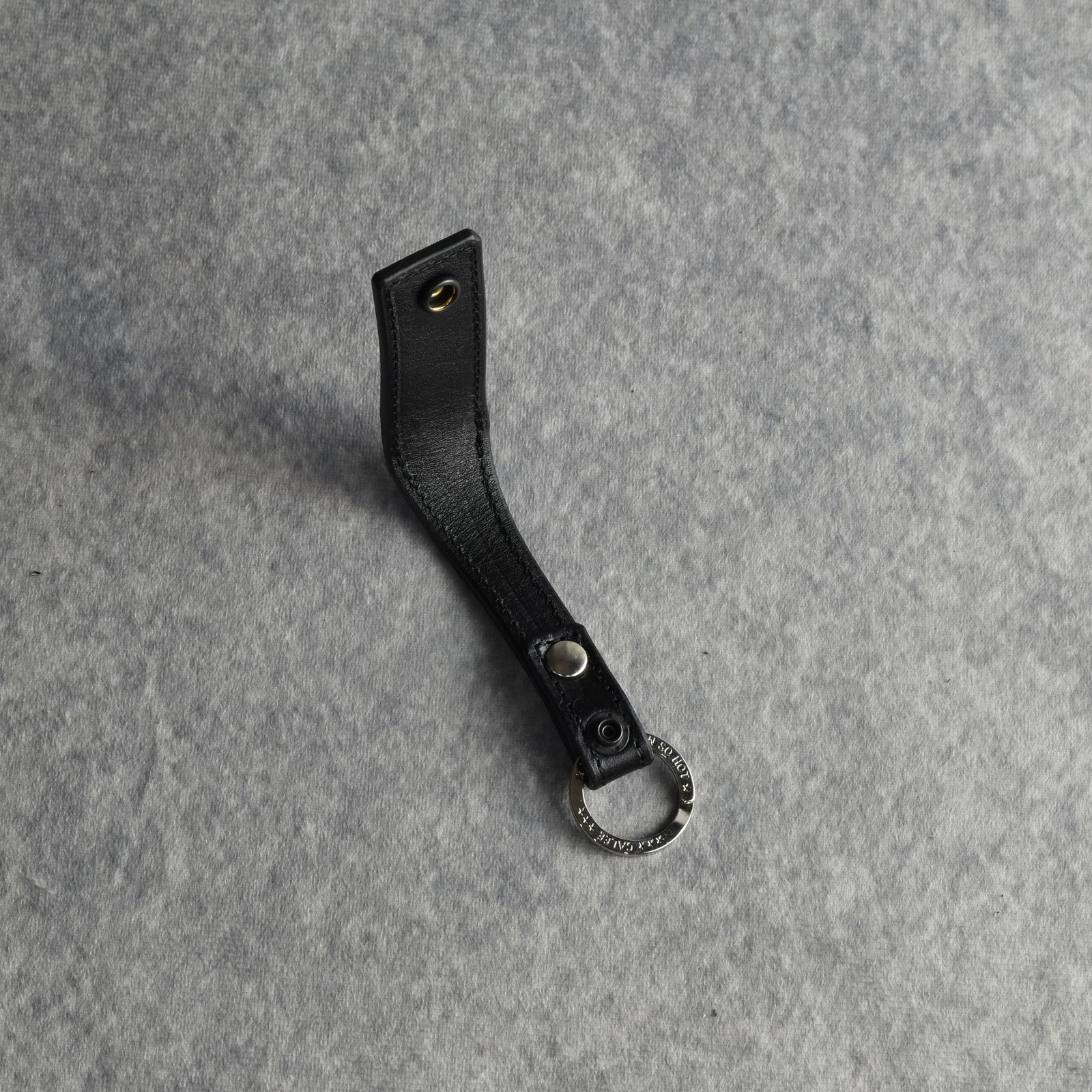 STUDS LEATHER SNAP KEY RING (BLACK) / スタッズ レザー スナップタイプ キーリング