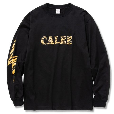 Tiger pattern CALEE logo L/S t-shirt