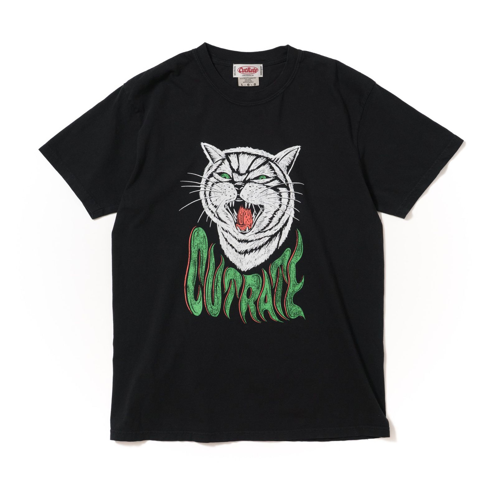 CAT TEE TEE (BLACK)｜キャット プリントTシャツ｜CR-26SS013