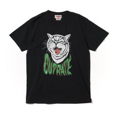 CAT TEE TEE (BLACK)｜キャット プリントTシャツ｜CR-26SS013