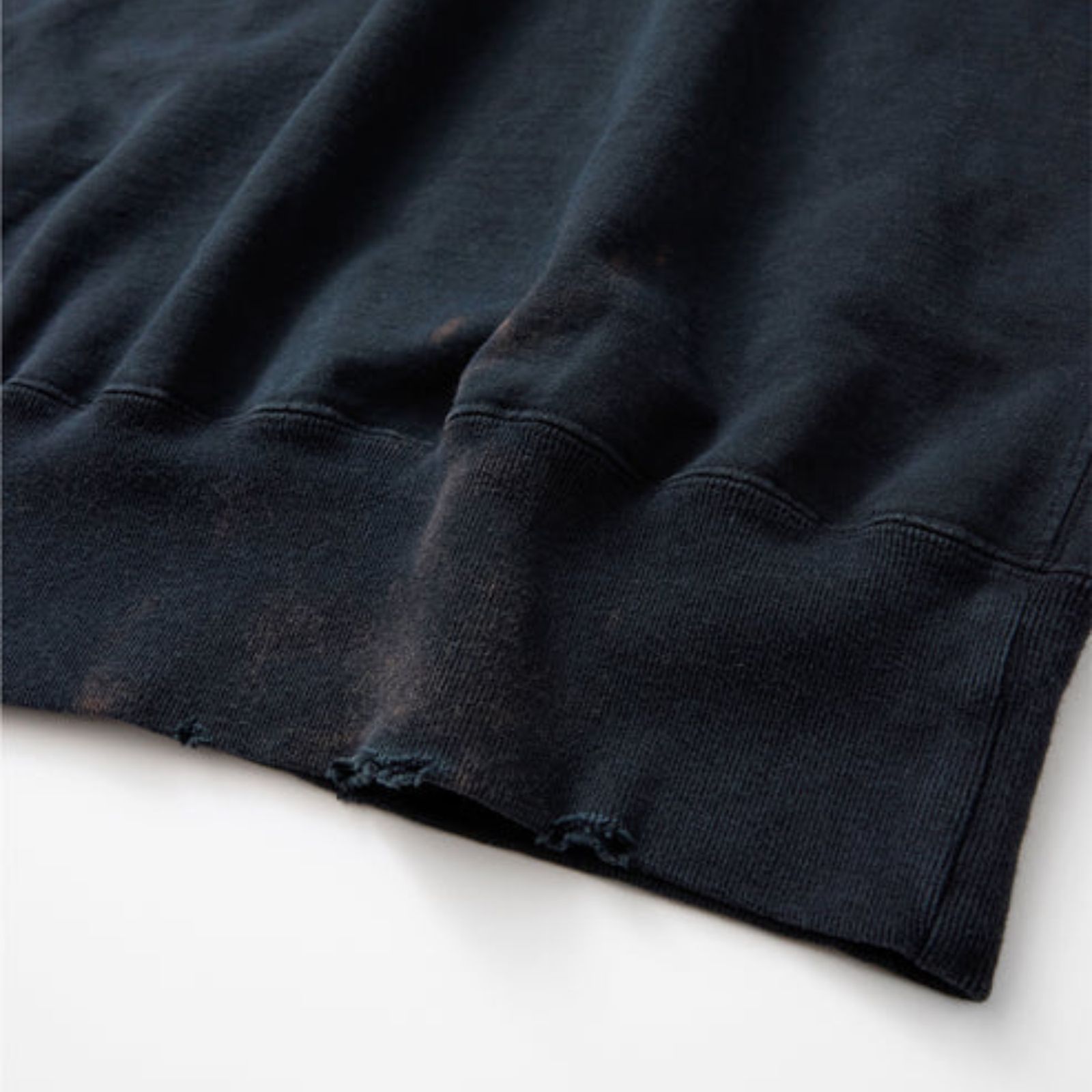 FRONT HALF ZIP SWEAT SHIRTS (BLACK / ブラック)  ハーフジップ スウェット ポロシャツ｜2601007