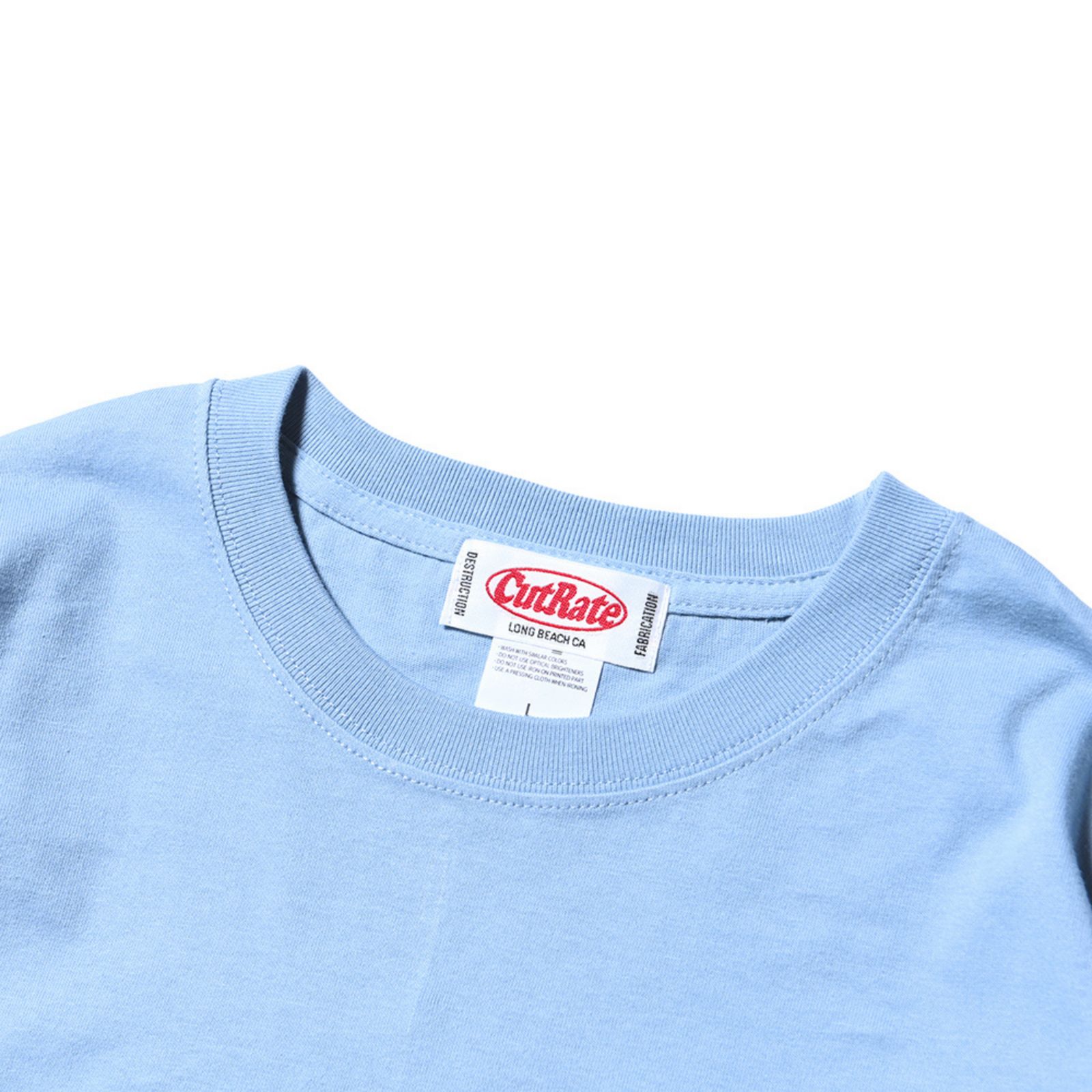 CUTRATE LOGO EMBROIDERY DROPSHOULDER L/S T-SHIRT (ACID BLUE) / ロゴ刺繍 ドロップショルダー ロンT