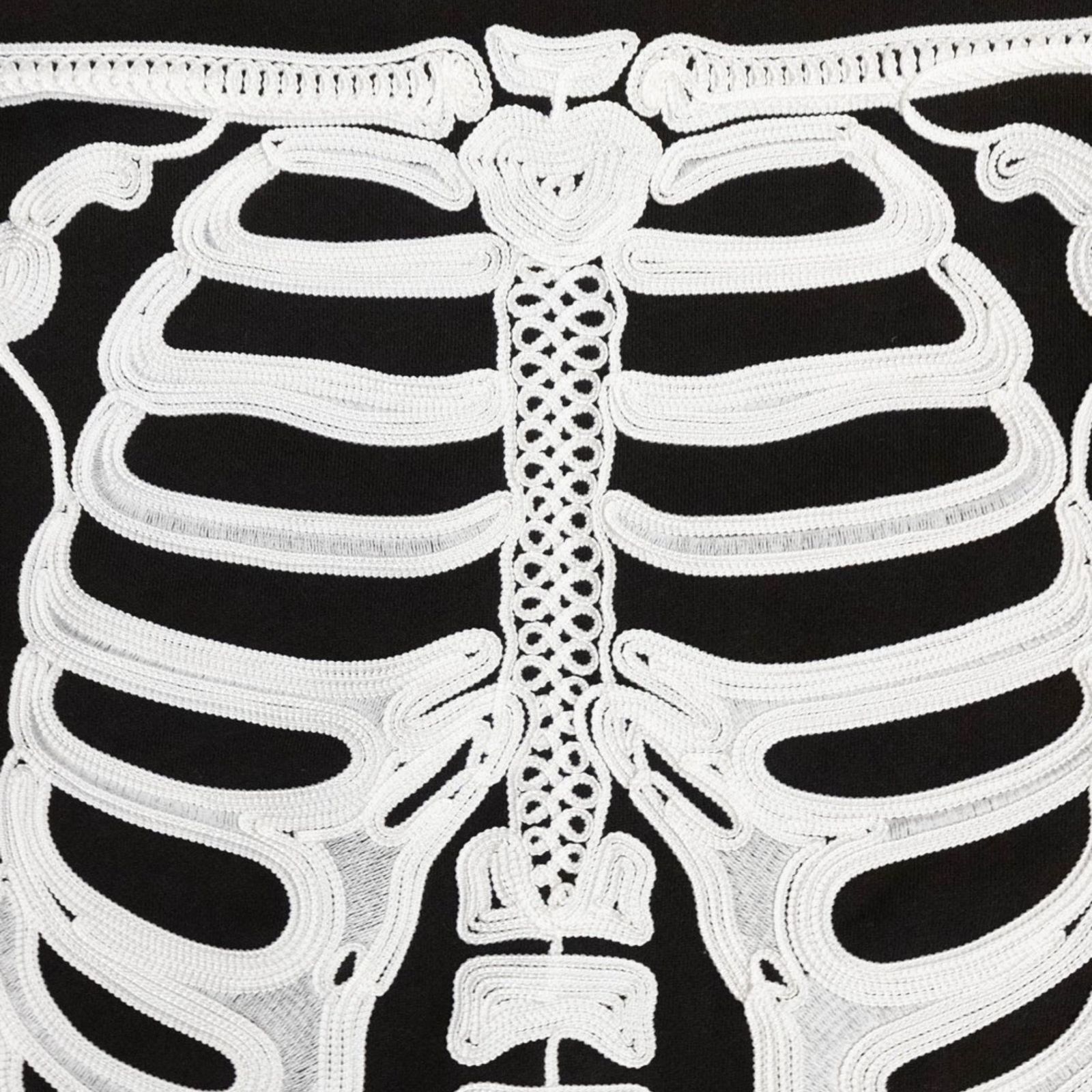 CORD EMBROIDERED CREW NECK SWEATER 'BONES (BK) / コード刺繍 クルーネック スウェット トレーナー