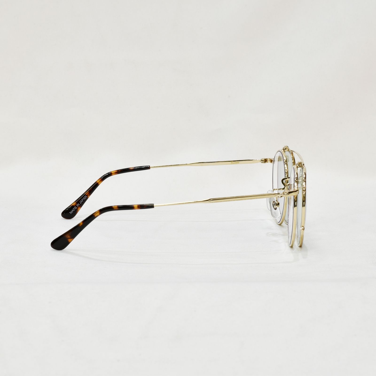 FLIP UP TYPE CIRCLE METAL GLASSES (GOLD.GREEN) / フリップアップタイプ サークルメタル グラシズ