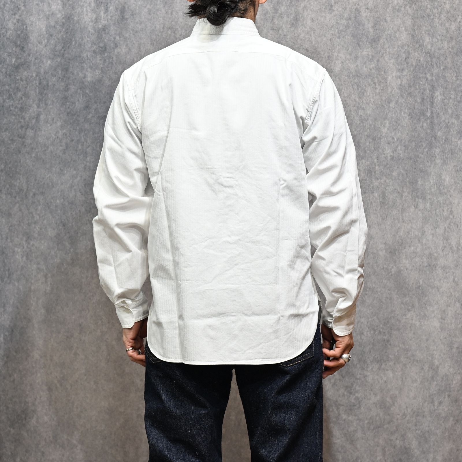 Y1943 L/W HBT SHIRT （WHITE）｜ヘリンボーンシャツ （ホワイト）