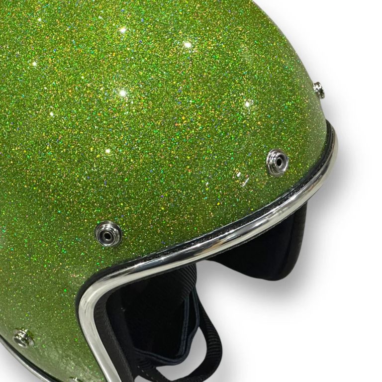 ノブ NoBudz - 再販売通知リクエスト可 | GLITTER 3/4 HELMET (GREEN