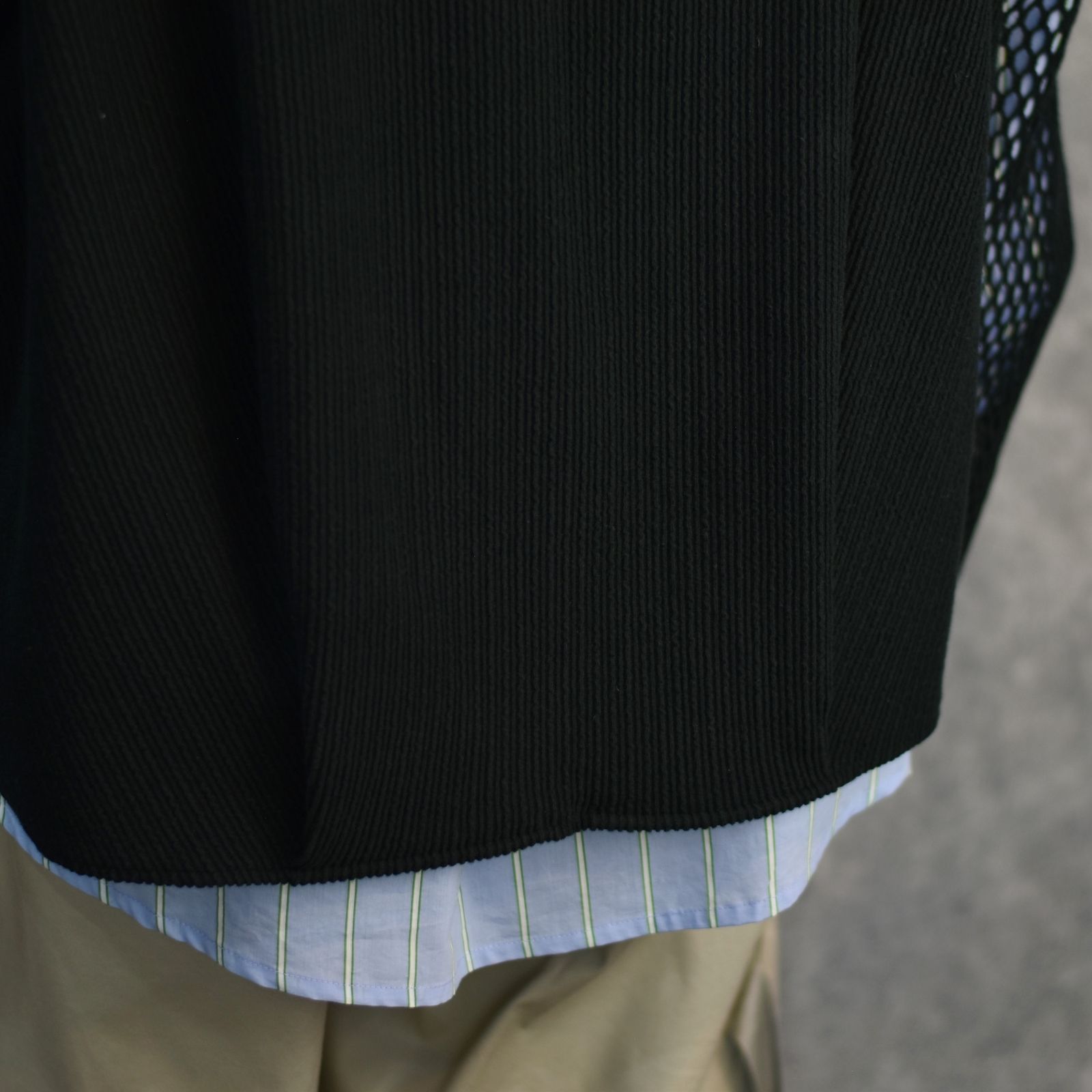 ボートネックニットソー / LB24AW-PO06-FSJ (BLACK×SAX STRIPE)
