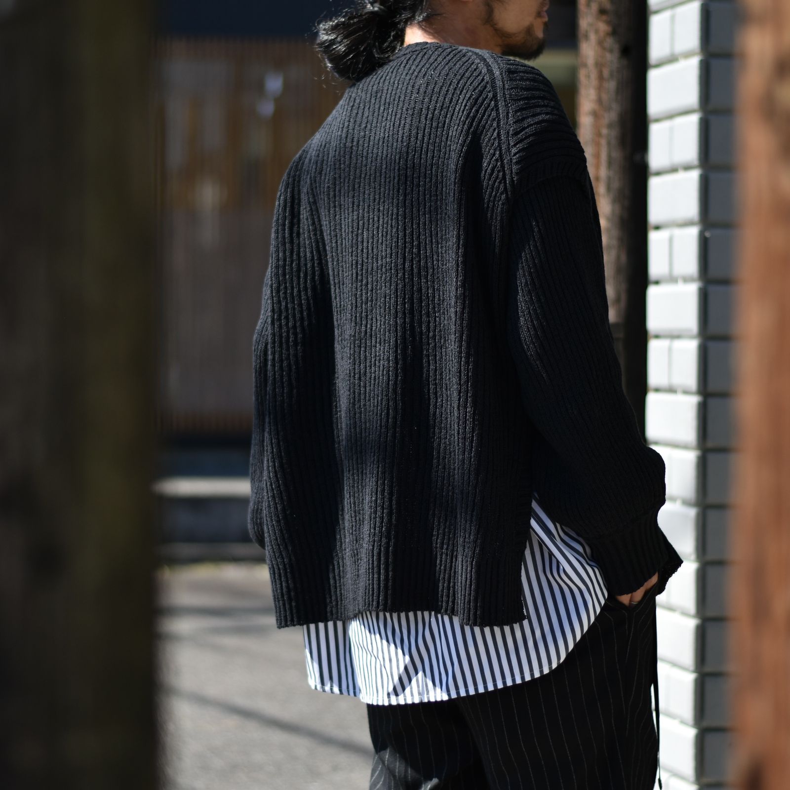 アンサンブルサマーセーター / LB22SS-KN01-AL (BLACK×STRIPE)