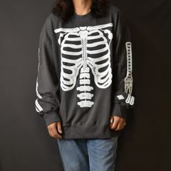 CORD EMBROIDERED CREW NECK SWEATER 'BONES for chord Limited Edition (CHOCOLATE) / コード刺繍 クルーネック スウェット トレーナー
