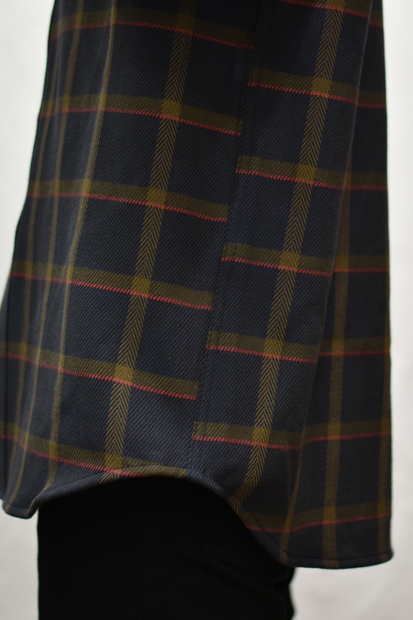6/6 TWILL L/S CHECK SHIRT (DARK NAVY)