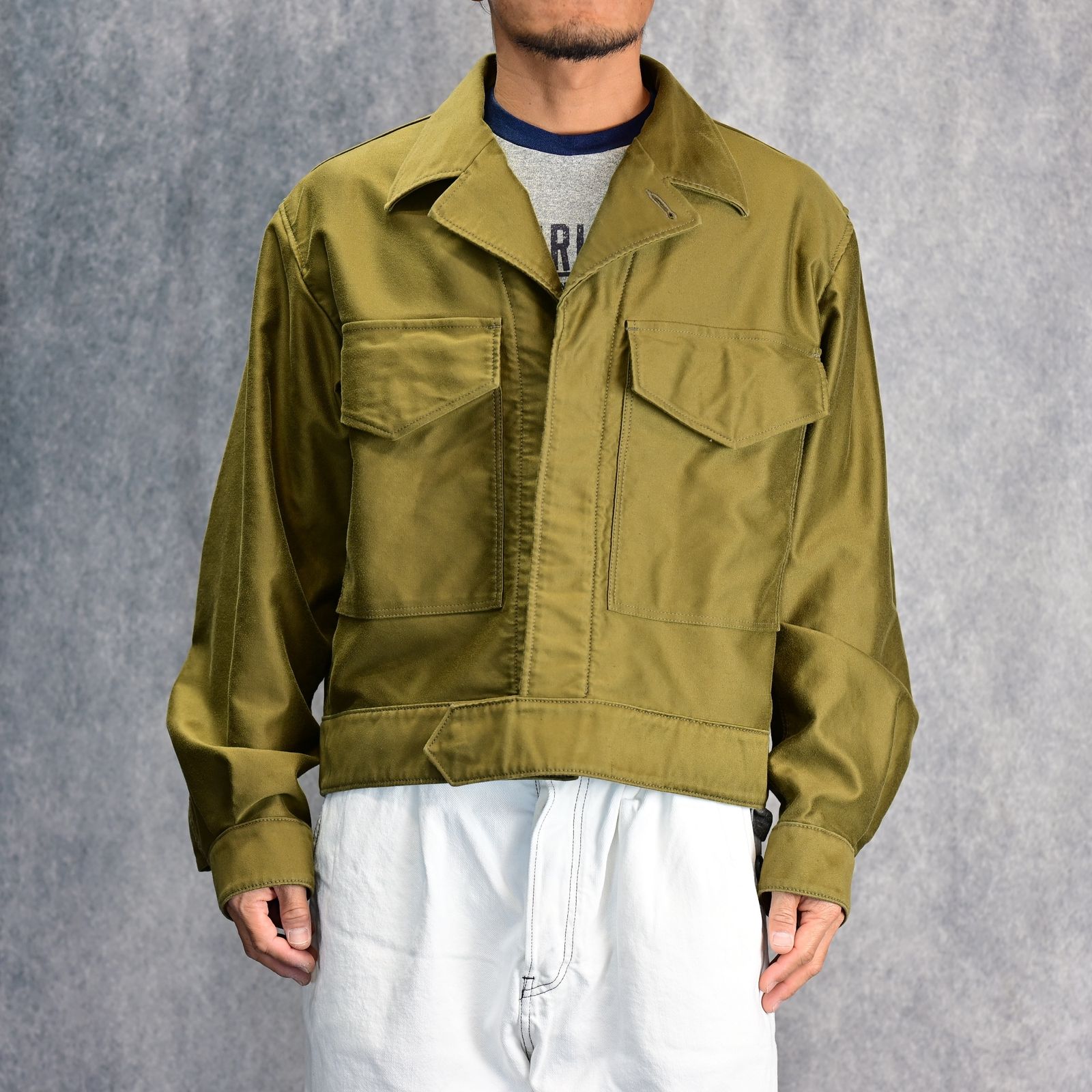Moleskin Military Short JKT （KHA） / モールスキン ショート ジャケット  （カーキ）