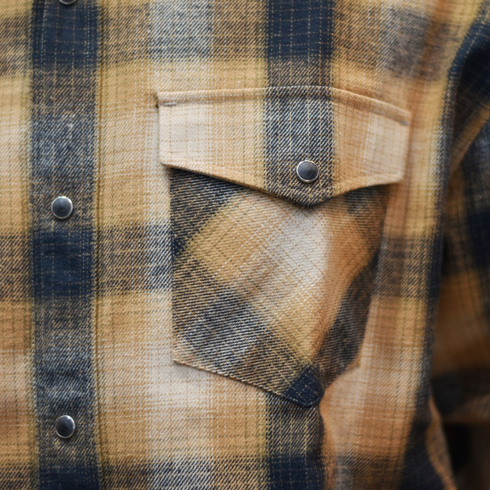 OMBRE CHECK WESTERN L/S SH (ORANGE)｜オンブレーチェックウエスタン 長袖シャツ｜CL-25AW031