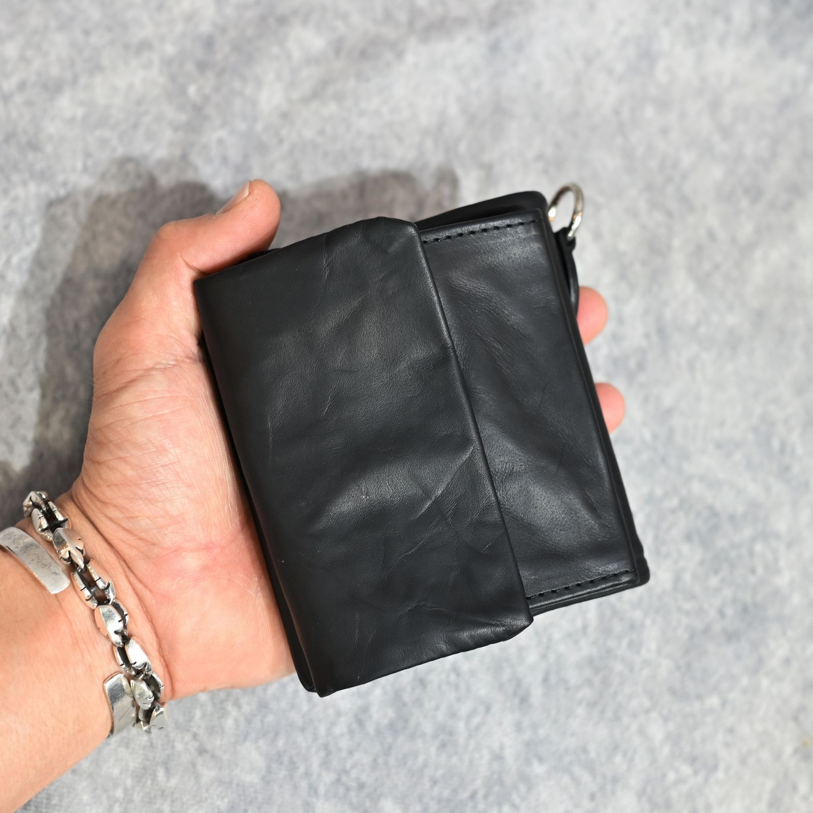 GUIDI カーフ 二つ折り スナップウォレット （BLACK / ブラック）｜345-40