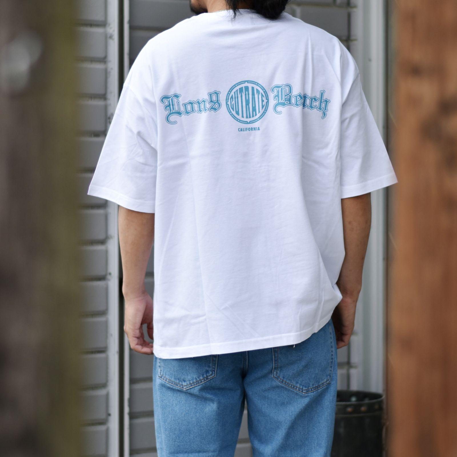 CUTRATE BEACH CITY CA DROPSHOULDER S/S -T-SHIRT (WHITE)