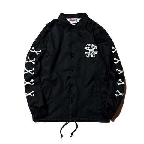 ×VENICE8 COFFEE HOUSE®️ CROSS BONE NYLON COACH JACKET (BLACK) / クロスボーン ナイロンコーチジャケット