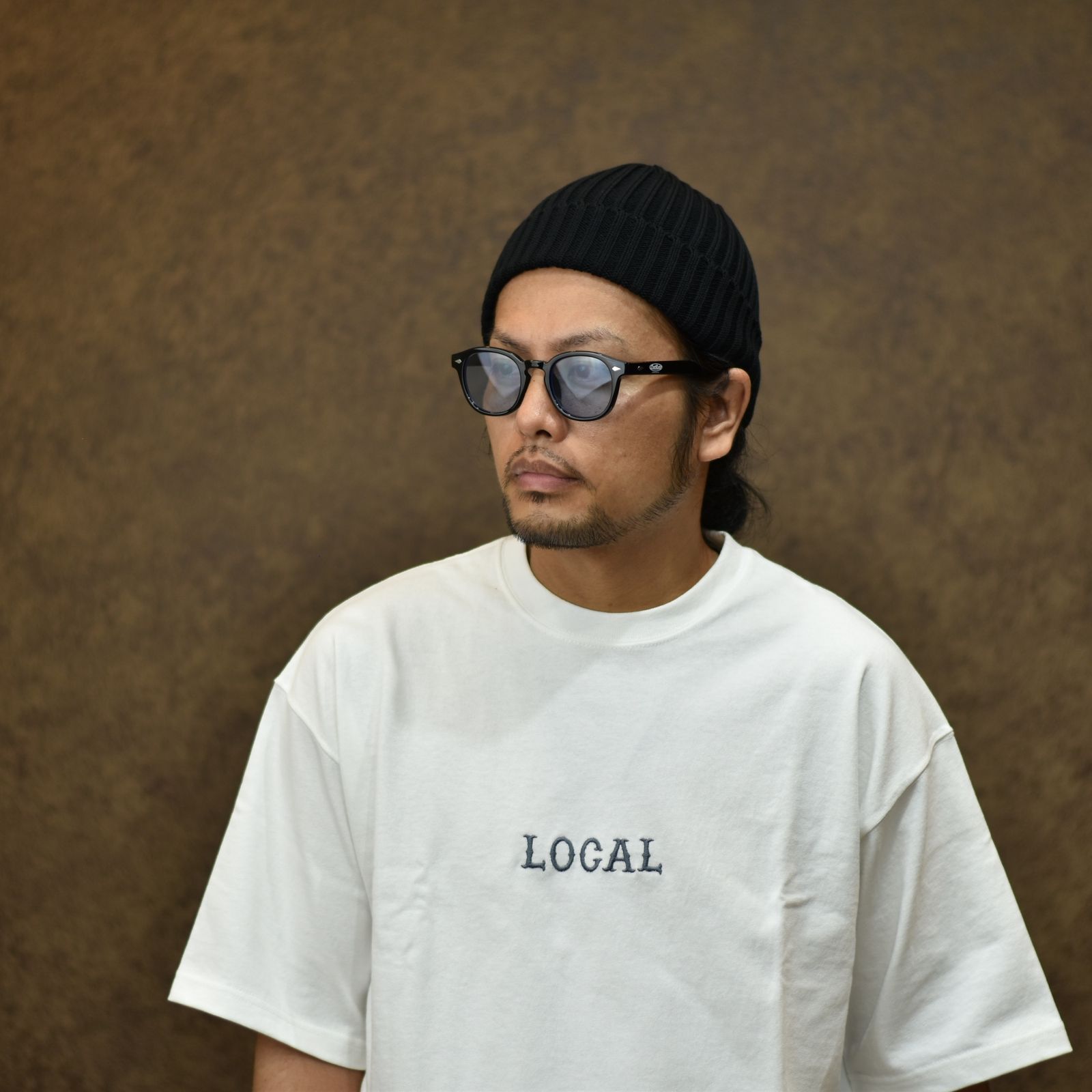 CUTRATE LOGO GLASSES (BLACK × BLUE) / カットレイト ロゴ グラシズ