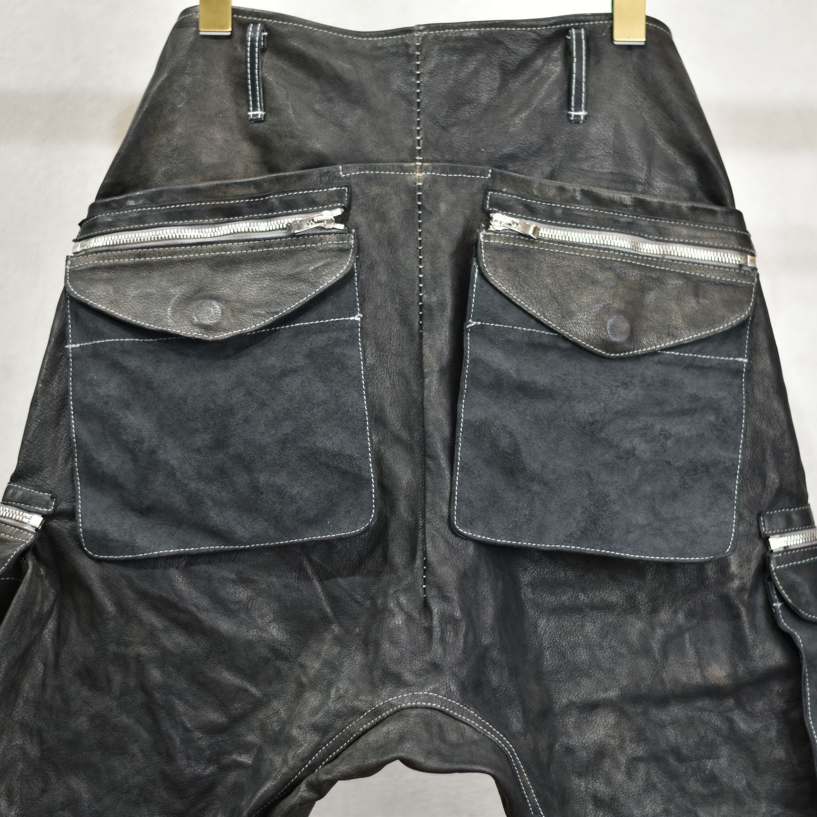 BUFFALO LEATHER PANTS ARMYHALF LINED MP-1 (91N)