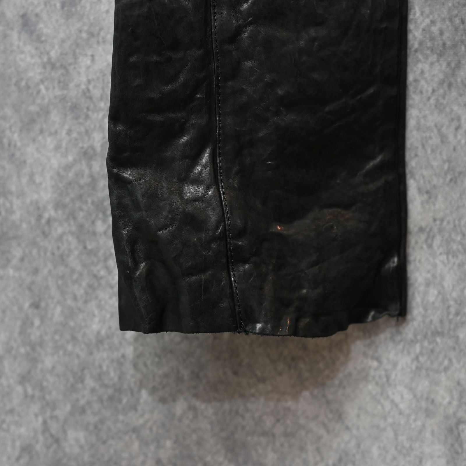 イタリーショルダー製品染め パンツ （BLACK）｜レザーパンツ 1254-08