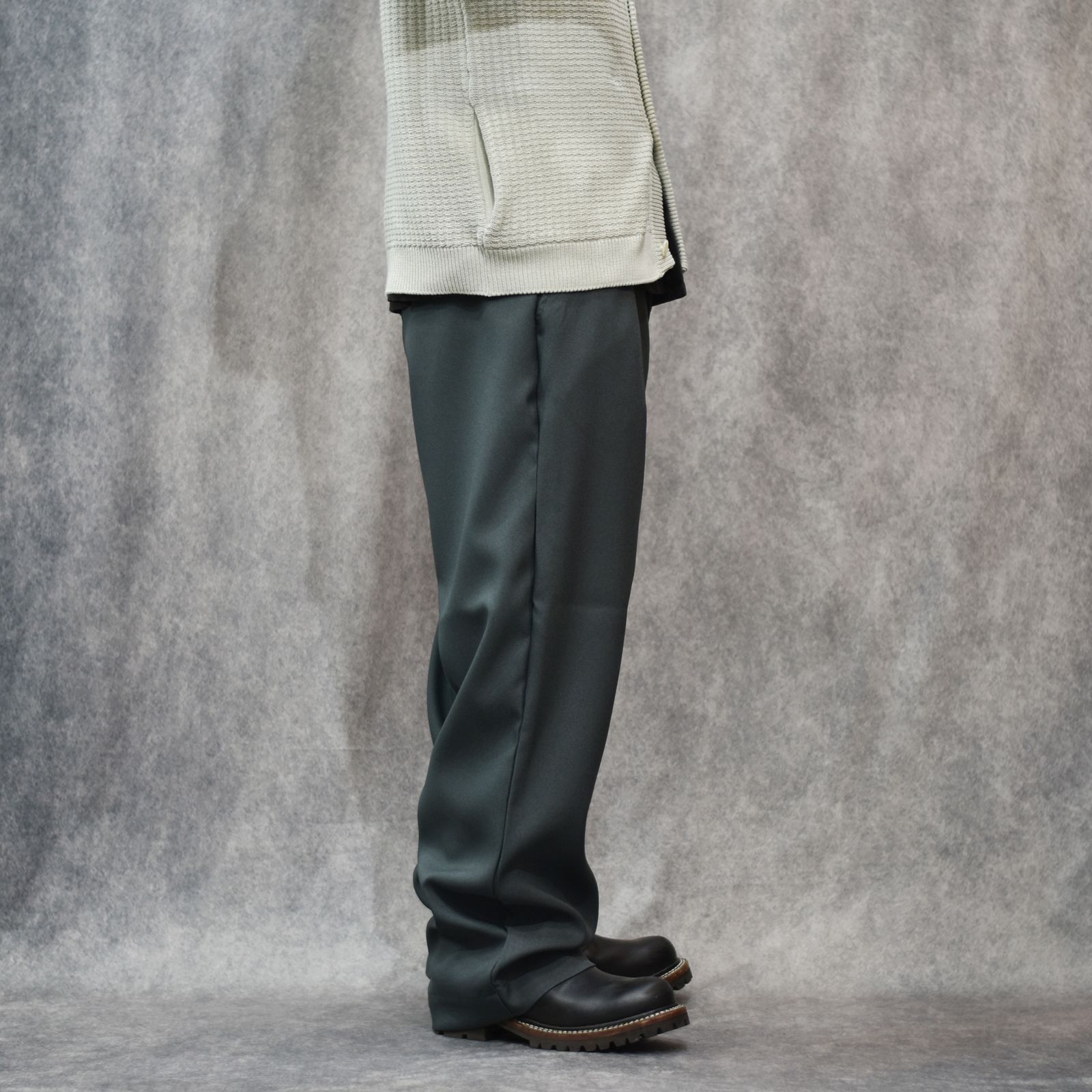 ST-P TUCK SLACKS (CHARCOAL)｜スタプレ タック スラックス｜CL-26SS008