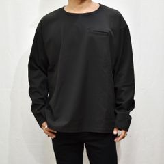 ポリエステルレーヨンアクリル ストレッチ ポケットカットソー （BLACK）