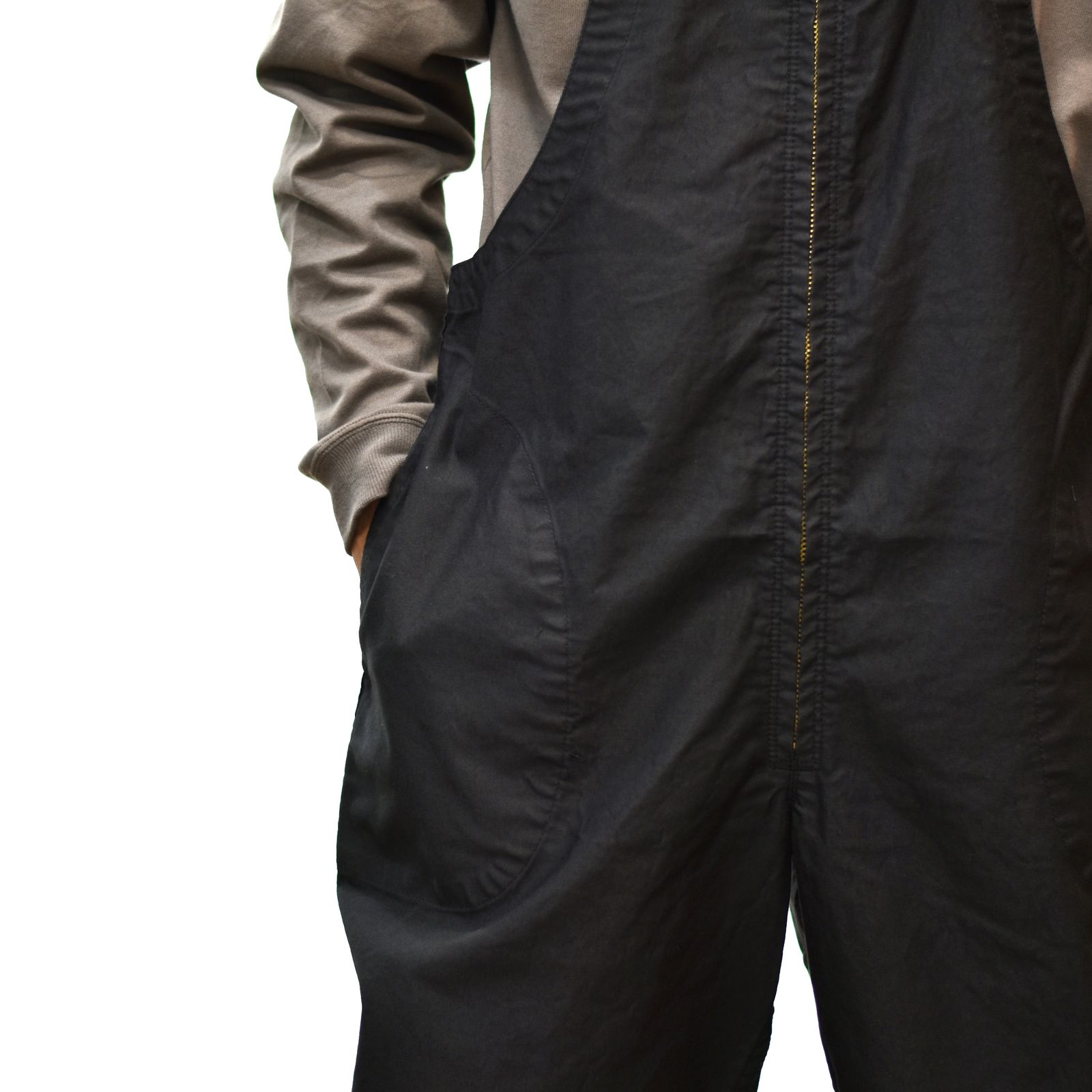 CALEE - DECK TYPE WIDE OVERALLS (BLACK) | chord online store