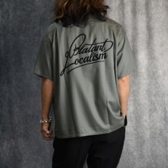 EMBROIDERY "BLATANT LOCALISM" OPEN COLLAR SH (GRAY) / オープンカラーシャツ