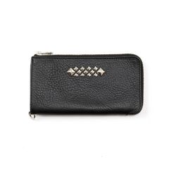 STUDS LEATHER ZIP MULTI LONG WALLET (BLACK)｜スタッズレザー ジップマルチウォレット 長財布｜CL-26SS014LE