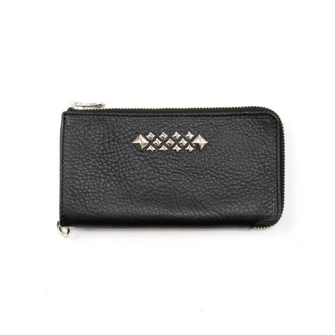 STUDS LEATHER ZIP MULTI LONG WALLET (BLACK)｜スタッズレザー ジップマルチウォレット 長財布｜CL-26SS014LE