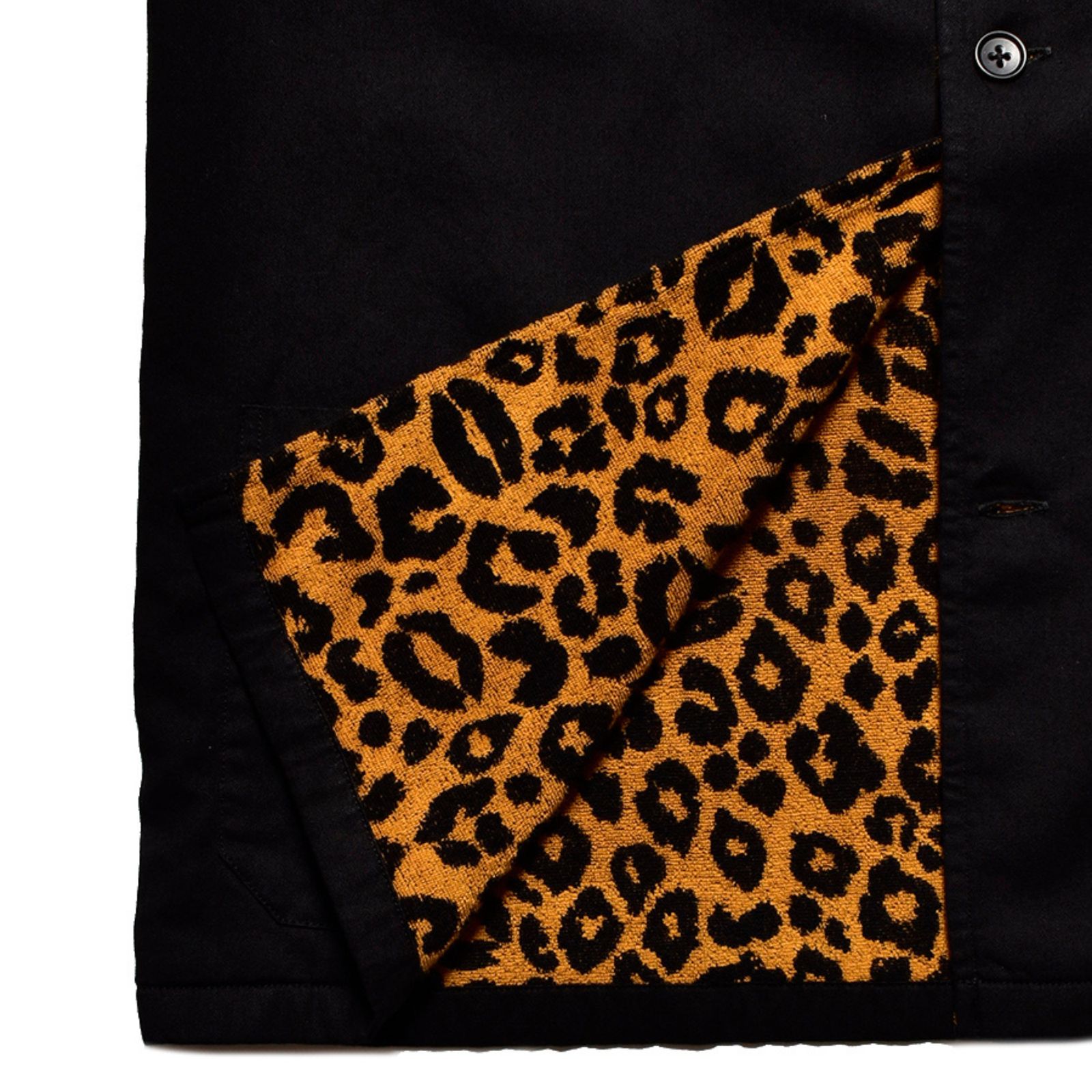 Denim ＆ Lips Leopard Pile Beach SH （BLK） デニム ビーチシャツ （ブラック）